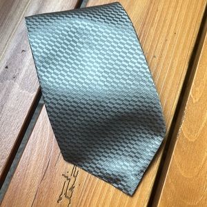 Vintage SILK Secours sage green textured tie EUC one color with tiny rectangles